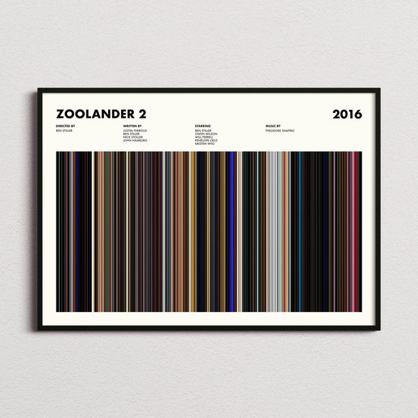 Zoolander 2 Movie Barcode Poster