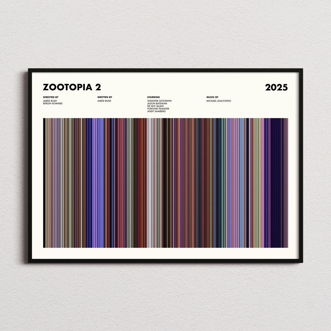 Zootopia 2 Movie Barcode Poster