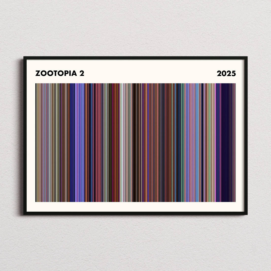 Zootopia 2 Movie Barcode Poster - Simplified