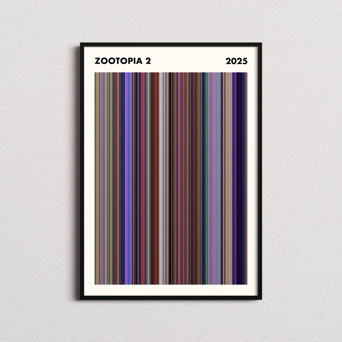 Zootopia 2 Movie Barcode Poster - Simplified