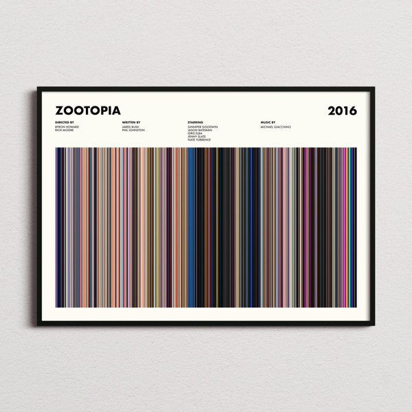 Zootopia Movie Barcode Poster