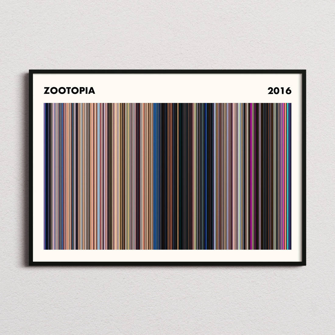Zootopia Movie Barcode Poster - Simplified
