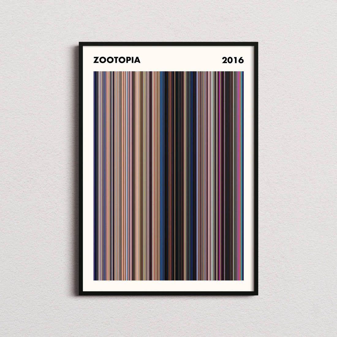 Zootopia Movie Barcode Poster - Simplified